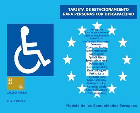 tarjeta para estacionar. beneficios discapacidad